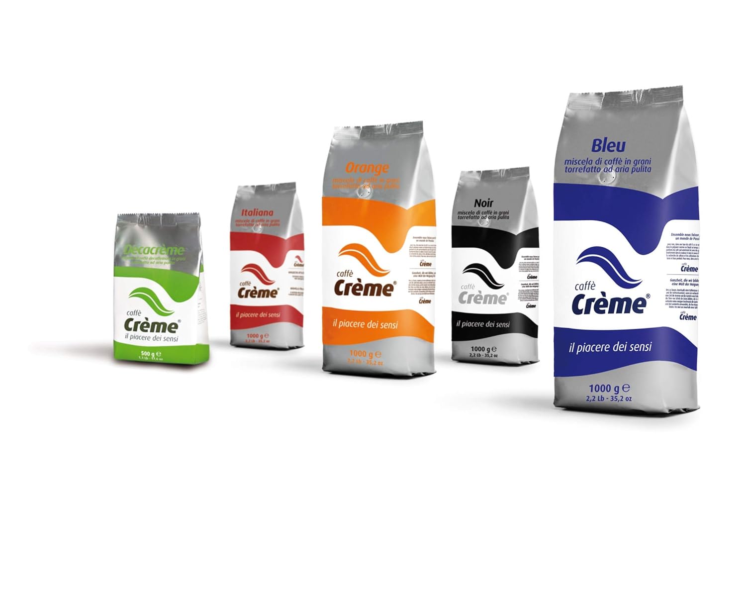 Marca Caffè Crème- Granos de Café Italianos