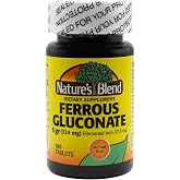 Nature's Blend Ferrous Gluconate Tablets, 100 Count