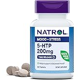 Natrol 5-HTP 200mg Dietary Supplement to Support a Balanced Mood, 60 Time Release Tablets, 60 Day Supply