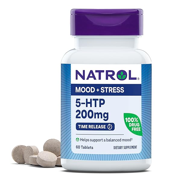 NATROL 5-HTP 200MG DIETARY SUPPLEMENT TO SUPPORT A BALANCED MOOD, 60 TIME RELEASE TABLETS, 60 DAY SUPPLY