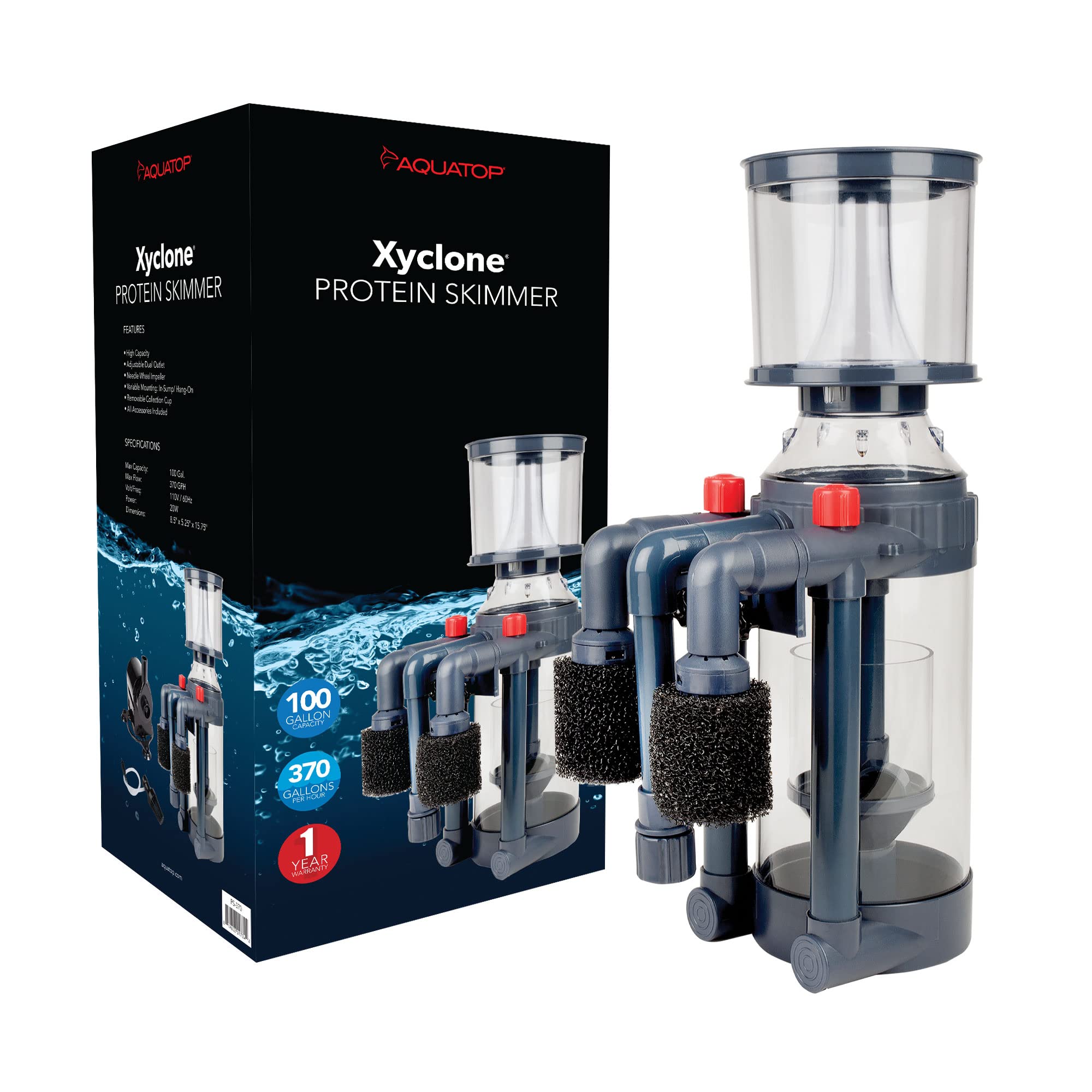 AquaTop Xyclone Protein Skimmer, 370GPH