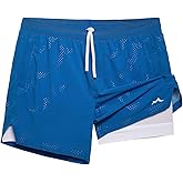 maamgic Men's 2 in 1 Gym Shorts 5 Inch Athletic Tennis Shorts Stretch Workout Running Shorts with Liner