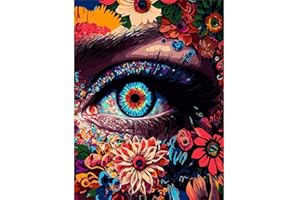 MXCFZX Eye Paint by Numbers for Adults. Easy Acrylic Paint by Number Kits for Beginner，Advanced Watercolor Number Painting Canvas Arts Oil Paint-by-Number for Decor for Home Wall Decor 15.7x11.8inch