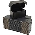 Lmuze Small Black Shipping Boxes for Small Business Pack of 25-6x4x3 inches Cardboard Corrugated Mailer Boxes for Shipping Packaging Craft Gifts Giving Products
