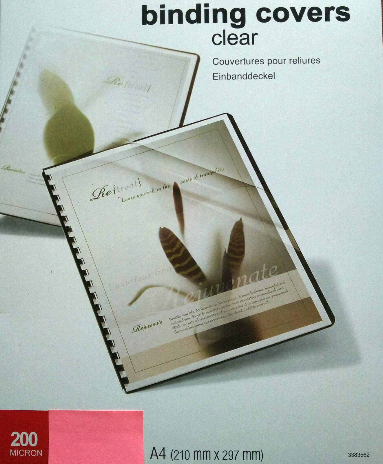 Bind2go 200 Micron Transparent Clear Cover Comb Wire Binder Machines (50)