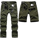 DAFENGEA Kids Hiking Cargo Pants Casual Outdoor Quick Dry Hiking Mountaineering Convertible Trousers