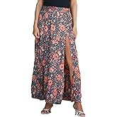 Angie Womens Women's Printed Maxi Tiered Skirt with Slit