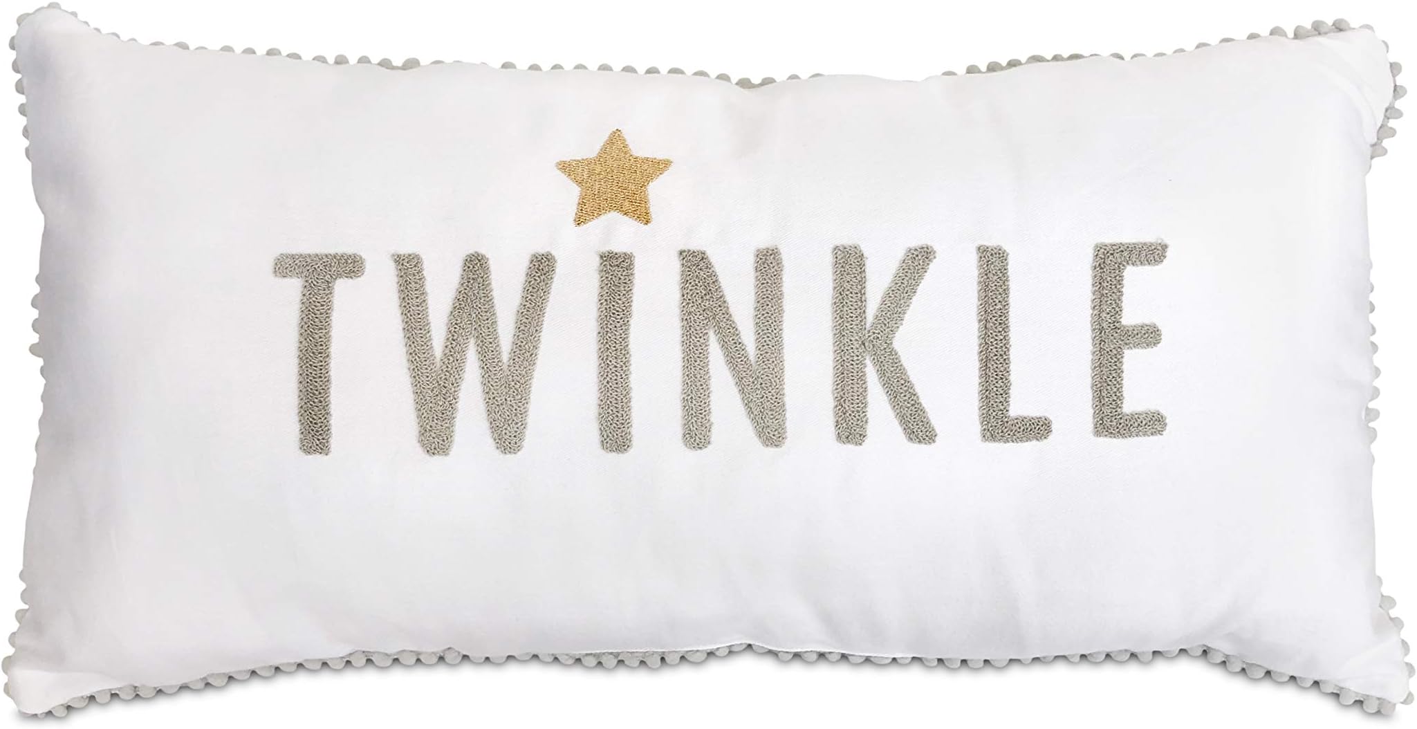 Living Textiles Decorative Cushion (Grey Twinkle). Baby or Nursery Chair Cushion with Textured Embroidery Design.