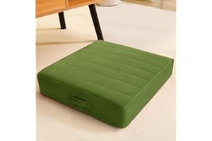 MeMoreCool Square Floor Pillow Seating for Adults Kids, Large Meditation Cushion Floor Pillow with Thick Foam & Soft Tufted Cover, Washable Big Pillow Seat Floor Cushion for Sitting Yoga 24" Green