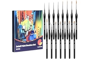 HUAZICHOK Detail Paint Brushes Set 15PCS, Miniature Paint Brushes - Fine Detailing, for Model Painting, Acrylic/Oil/Watercolor, Face