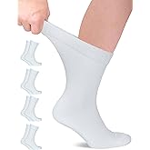 Hugh Ugoli Diabetic Socks for Men, Non-Binding, Moisture Management, Loose Fit, Wide, Seamless, Edema Neuropathy, Size M/L/XL