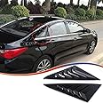 MUXEE 2Pcs Rear Side Window Louvers Air Vent Scoop Shades Cover Blinds Trim for Hyundai Sonata 2011 2012 2013 2014 - ABS Bright Black Sport Interior Accessories