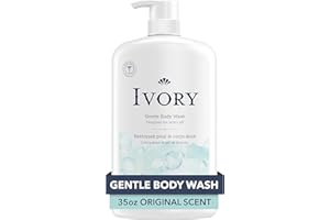 Ivory Body Wash, Designed for the Whole Family, Gentle Formula, Free of Dyes Heavy Perfumes Parabens Phthalates & Silicones, Original Scent, 35 oz