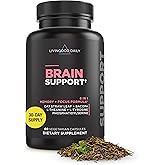 Livingood Daily Brain Supplements for Memory & Focus, Nootropic Pills with Bacopa, L Theanine, L Tyrosine, Amino Acids & More, Cognitive Support for Men & Women, Vegan, Gluten Free, 60 Capsules