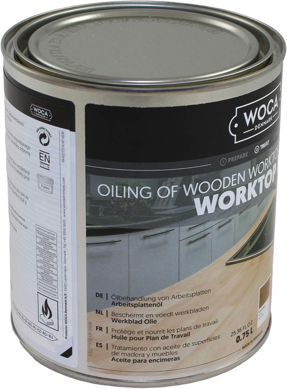 WOCA Denmark Worktop Oil White, 750 ml - Image 3