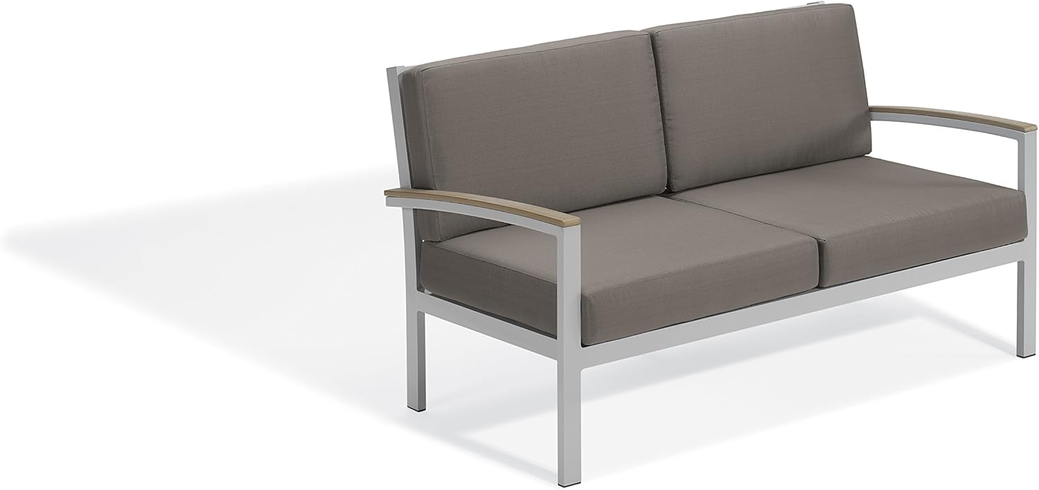 Oxford Garden Natural Tekwood Travira Loveseat, Eggshell White : Garden & Outdoor