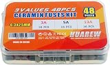 HUAREW Ceramic Tube Fuses 3A 5A 13A 48 Pcs BS1362 240V 6.3x25 mm Kit view 3