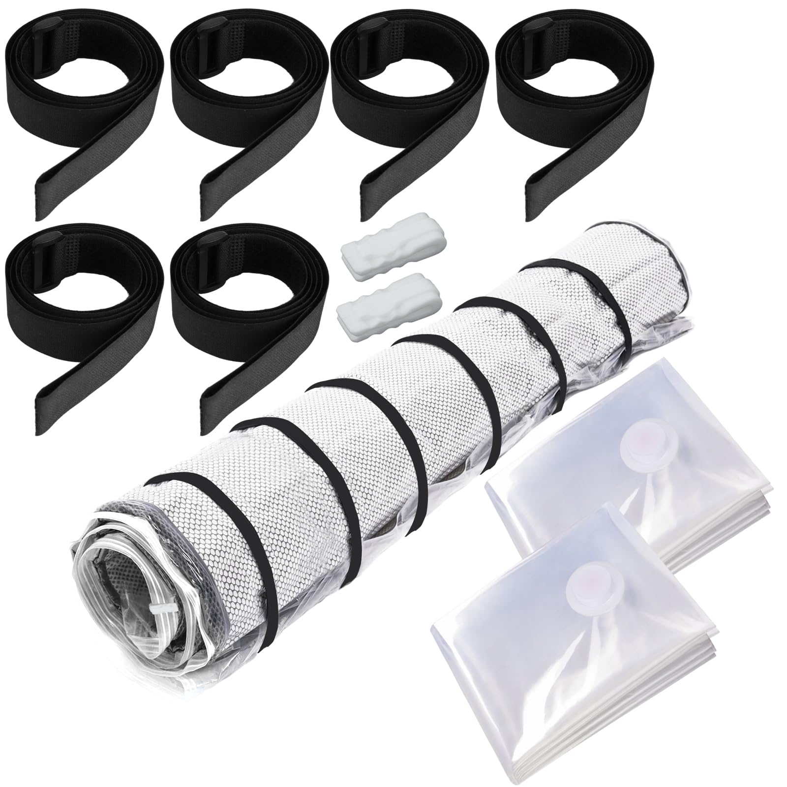 2Pcs Mattress Vacuum Storage Bags,Suction Bags for Storage 86.6×39.4in/220x100cm with 6 Pcs Straps Mattress Compression Bag Space Saver Vacuum Storage Bags for Foam Memory Latex Mattresses