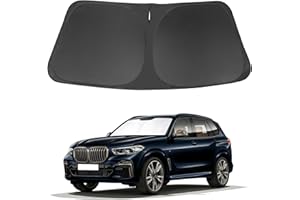 LHFLIVE Windshield Sun Shade Custom Fit 2019 2020 2021 2022 2023 2024 BMW X5 Accessories Foldable Sunshade Sun Visor Protector Blocks Sun Rays