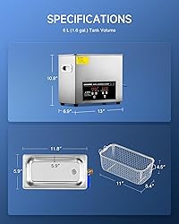 CREWORKS Ultrasonic Cleaner with Heater and
