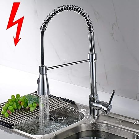 Aimadi Niederdruck Küchenarmatur Wasserhahn Mischbatterie 360° drehbar Küche Armatur Einhebelmischer Spültischarmatur Geschir