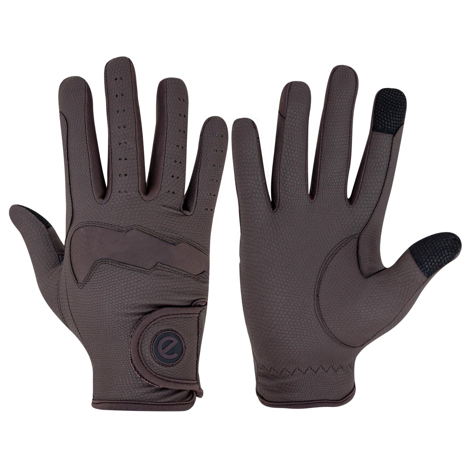 eGlove GripPro LITE 2024 - Lightweight, Breathable, Grippy & Hardwearing Equestrian Riding Gloves - Touchscreen Friendly (Brown/Brown (2024), XX-Large)