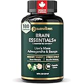 ALL-IN-ONE Brain Supplement | Lion’s Mane, Ashwagandha & Bacopa Monnieri | Natural Nootropic for Focus, Stress Relief & Memor