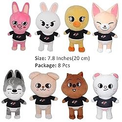 RHEETADA 8 PCS Skzoo Plushies Stray Kids Plush Toys