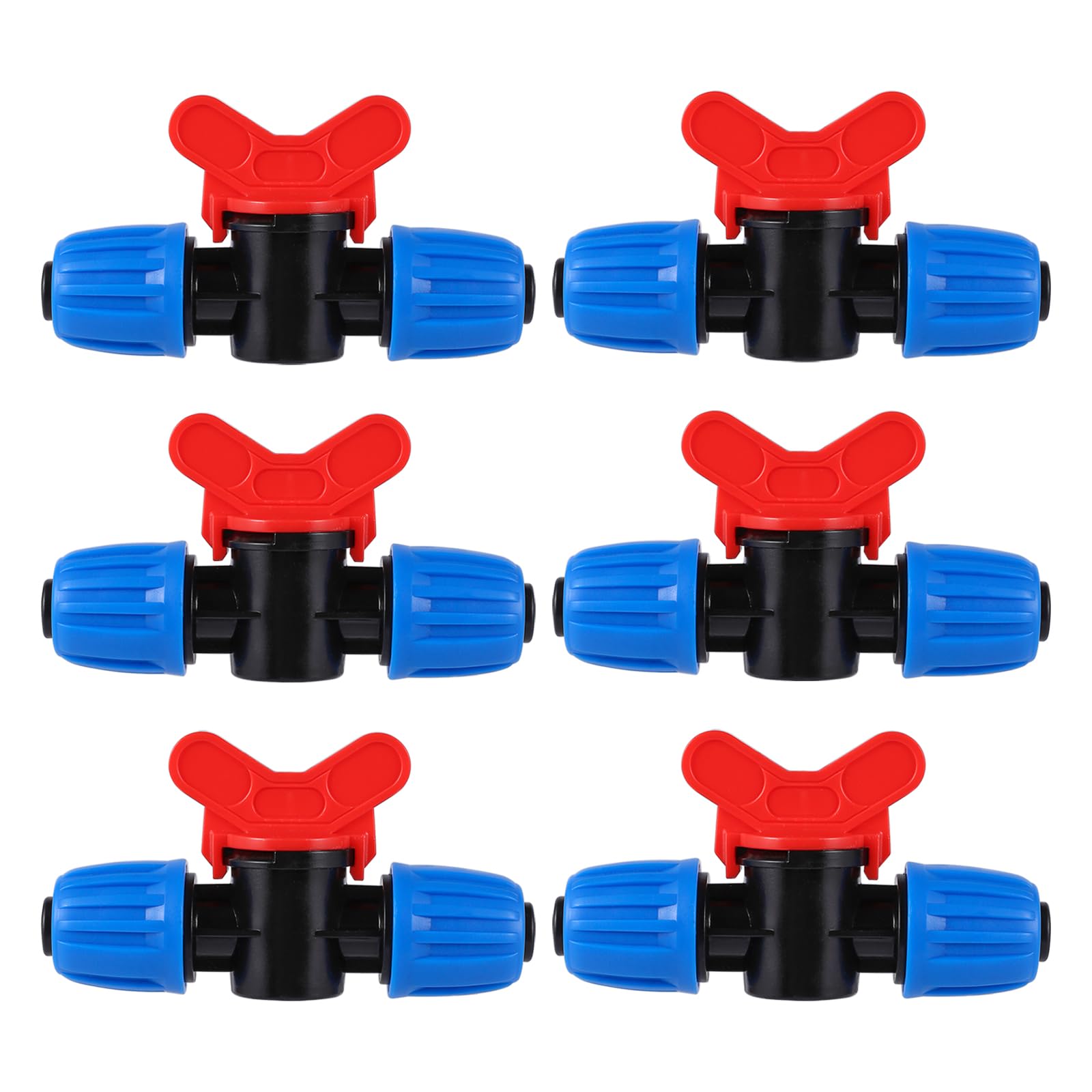 1/2 Hose Drip Irrigation Switch Valve with Locked, Drip Irrigation Fittings Gardening Equipment for 1/2 Inch Irrigation Hose (OD 0.620 in.ID is 0.520 in) Valve, (Pack of 6 Blue) — image 1