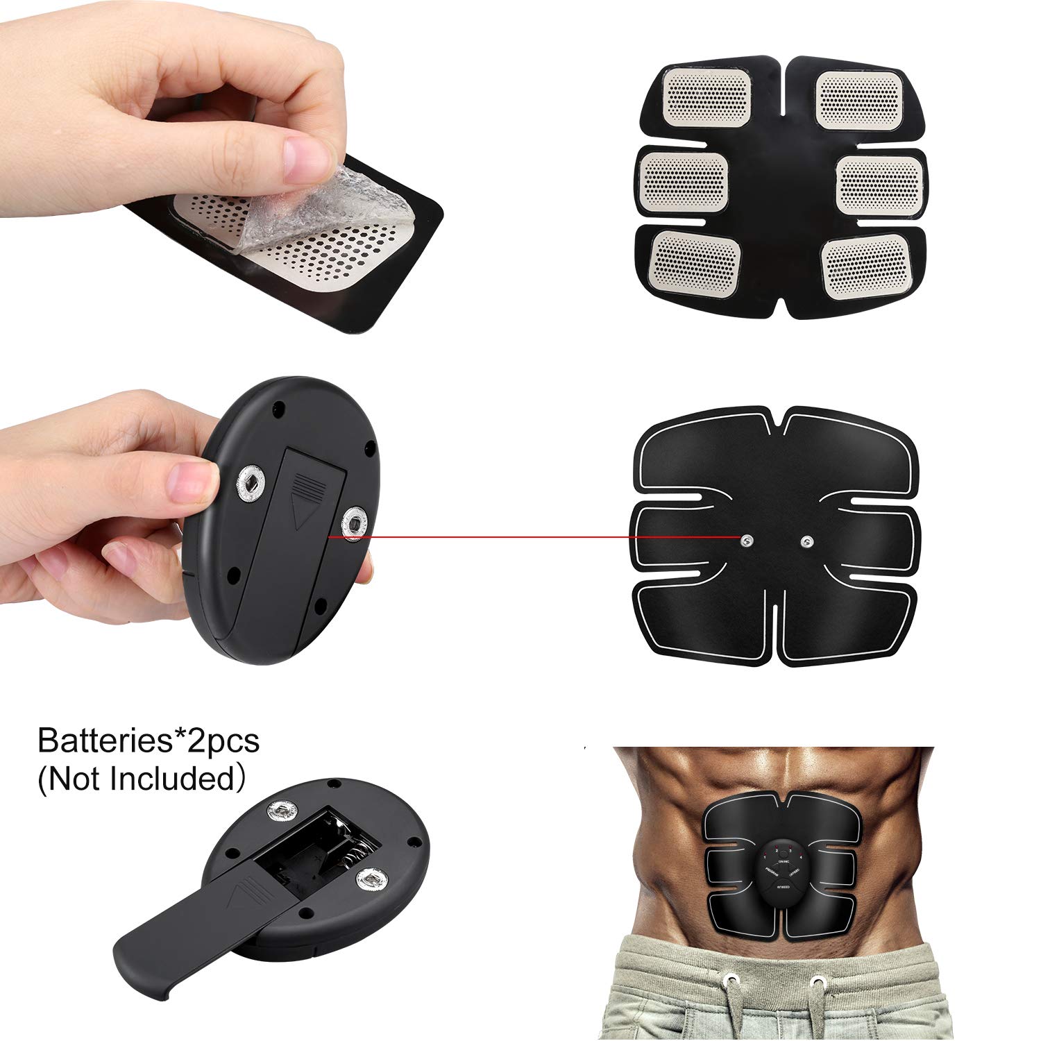 COODAY Electrostimulateur Musculaire Ceinture Abdominale - Stimulateur EMS Pour Tonifier Les Abdominaux