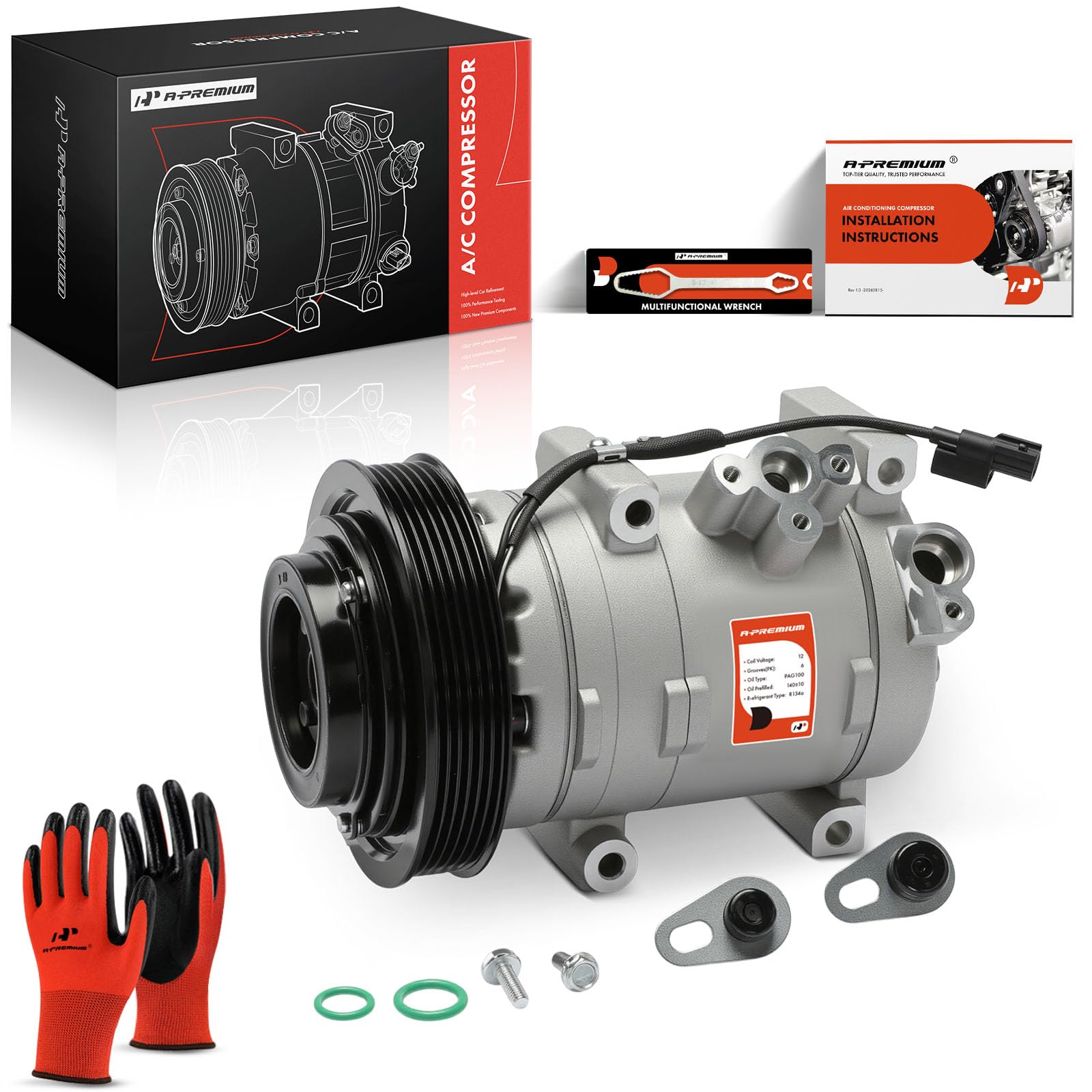 Photo 1 of A-Premium Air Conditioner AC Compressor with A/C Clutch Compatible with Acura TL 2009-2014, TSX 2010-2014, RDX 2013-2015 & Honda Accord 3.5L 2008-2012, Accord 2.0L 2014, Crosstour 3.5L 2012
