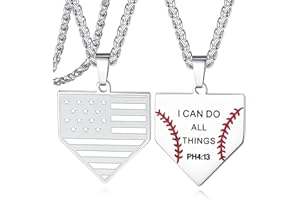 Chrishine Life 20 Inch Baseball Basketball Football Cross Necklace Jewelry - Cool Birthday Anniversary Christmas Graduation Easter Gifts for Teens Teenage Boys Men