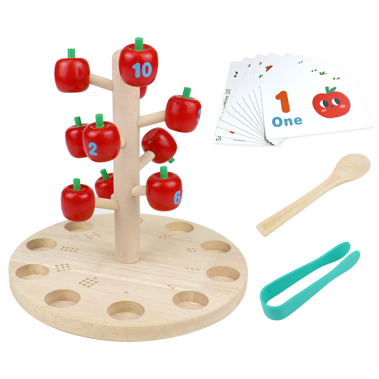 Wooden Montessori Toy Math Counting Game Plugging Early Educational Puzzle Gift for Kids Toddlers Boys Girls 3 4 5 Years
