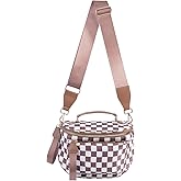 Checkered Crossbody Bag Bum Bag For Women,Spacious Checkered Purse Fanny Packs,Upgraded Version With Carry Handle
