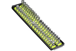 Ernst Manufacturing 19-Inch Socket Boss, Premium 2-Rail, 1/4-Inch-Drive Socket Organizer, High-Visibility