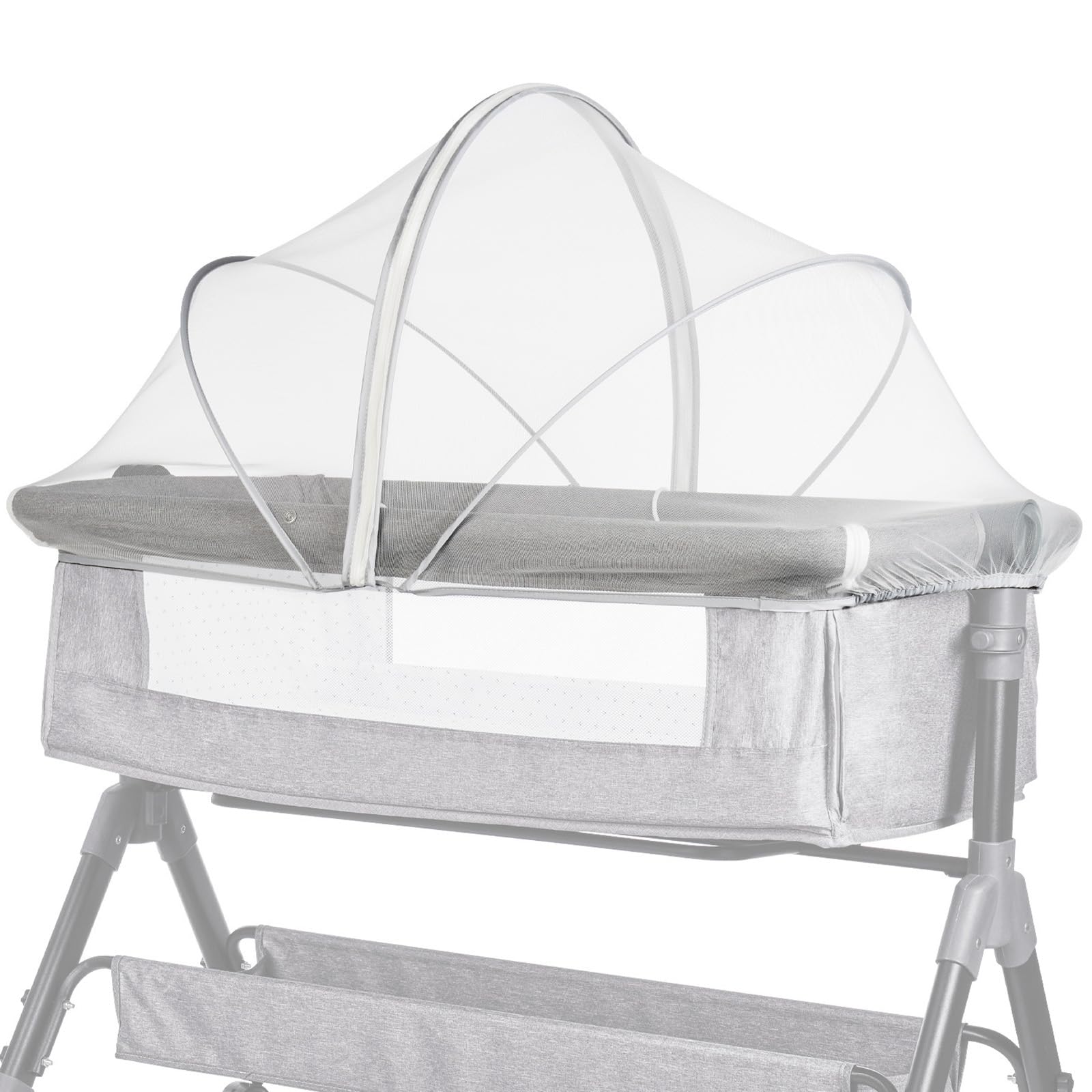 FORNORM Mosquito Net for Travel Cot, Insect Cat Net Zipper Mosquito Net for Baby Bed, Baby Crib, Bassinet, Bedside Sleeper(White, for 39x22" Cot)