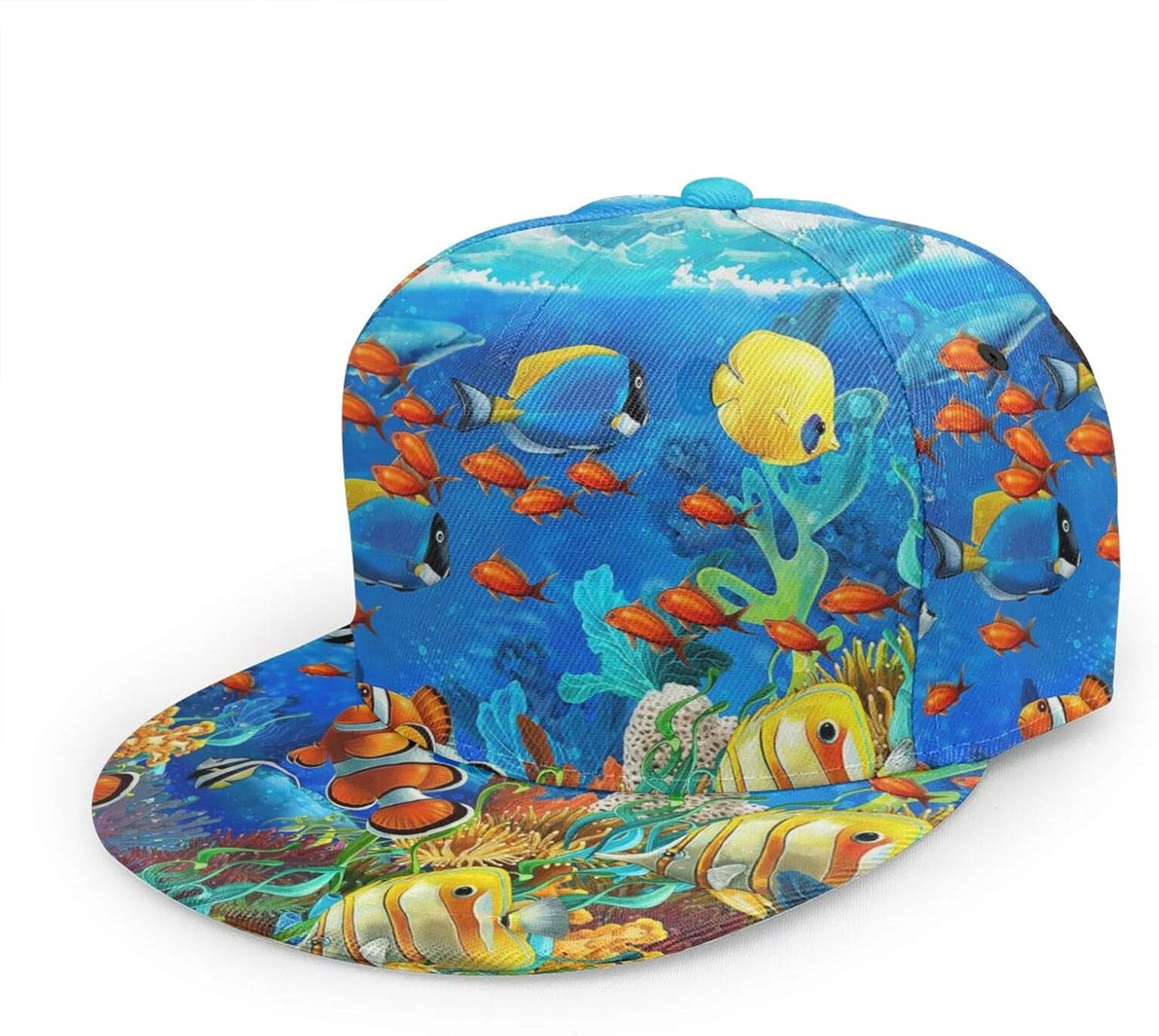 Nicokee Blue Ocean Tropical Fish Coral Undersea World Hat Baseball Cap