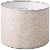 Lamp Shade for Table Lamps, Drum Lampshade for Floor Lamps, 13" Top X 13" Bottom X 10" High Large Lamp Shade, Beige Modern Fabric Lampshade, Easy Assembly Replacement Lamp Shade Spider Fitter