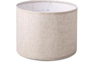 KOORLE Lamp Shade for Table Lamps, Drum Lampshade for Floor Lamps, 13" Top X 13" Bottom X 10" High Large Lamp Shade, Beige Modern Fabric Lampshade, Easy Assembly Replacement Lamp Shade Spider Fitter