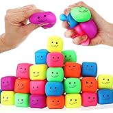 Meooeck 60 Pack Fidget Toys Bulk Slow Rising Stress Cubes Ice Cube Stress Balls, Mini Square Sensory Toys for Anxiety Relief, Stretch Classroom Prize Box for Kids & Adults