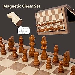 Chess Set 15'' Chess Board Wooden Magnetic Folding