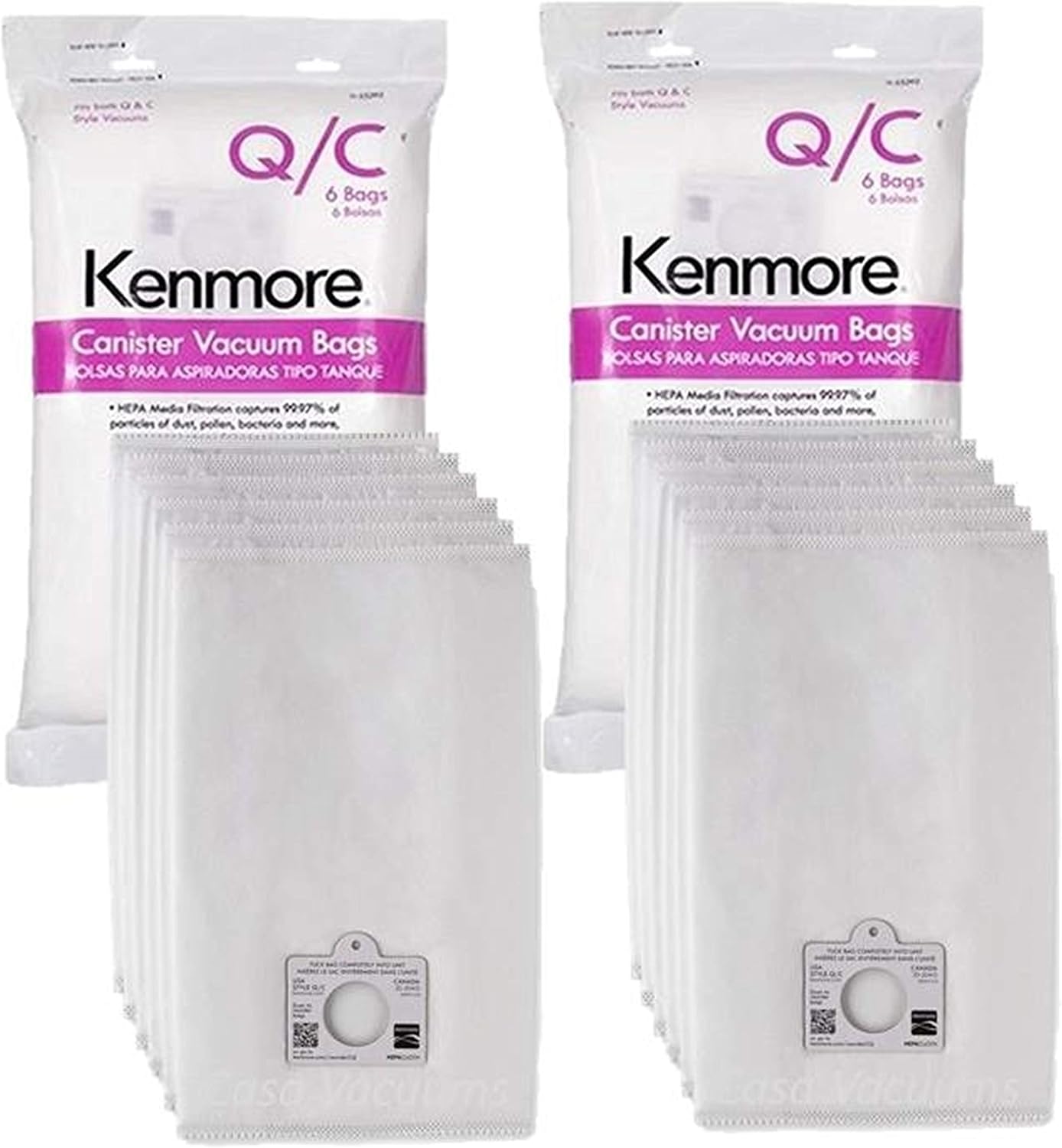 Amazon Com 12 Kenmore Style Q Style C 20 53292 5055 50557 50558 Hepa Filtration Canister Vacuum Bags Also Fits Panasonic C 5 C 18