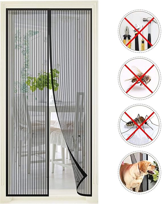 Premium Instant Screen DoorKEEP BUGS OUT Lets Fresh Air In