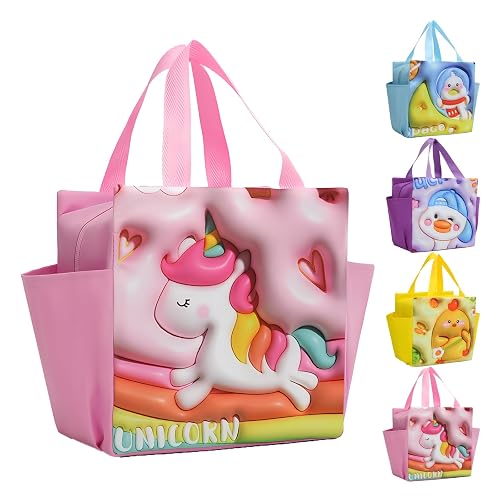 LHLZNB Lunch Bag Insulated Lunch Bag for Women Lunch Cool Bag with Front Pocket Portable Thermal Leak-Proof Lunch Bags for Women Girls Children School,Picnic Organizer for Work (Pink Pony)