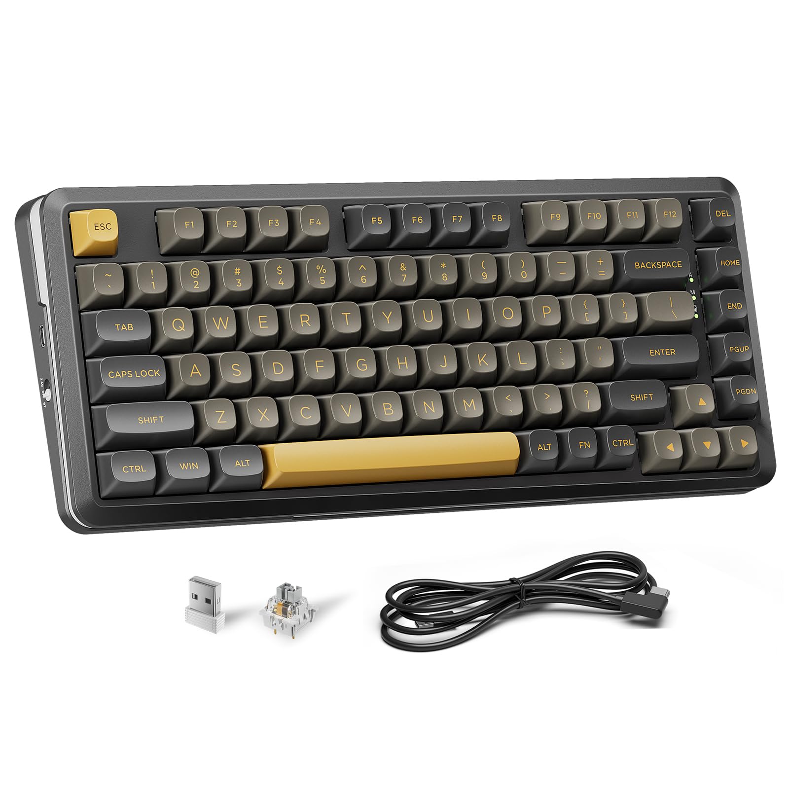Photo 1 of Redragon K738 Wireless Mechanical Keyboard, Gasket Mounted RGB Gaming Keyboard, 3-Mode (2.4G/BT/USB), Pre-lubed Linear Switches, 75? Layout, 82 Keys Hot Swappable for PC/Mac - Black Gold