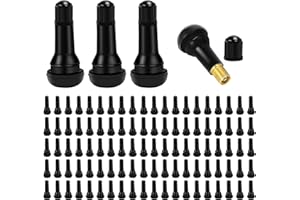 DUEILGO 100PCS TR413 Tire Valve Stems, Black Rubber Snap-in Valve Stems, Standard Length Replacement Tire Valve Stems for Tubeless 0.453 Inch Rim Holes