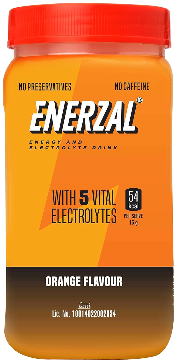 Enerzal Energy Drink Powder Orange Flavour (Pet Jar) 500g Amazon.in