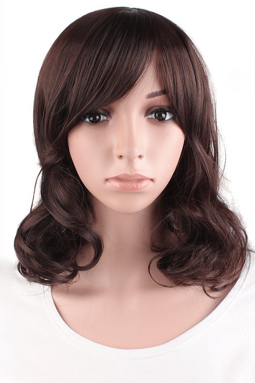 MapofBeauty Fashion Medium Curly Wig (Brown) — image 1