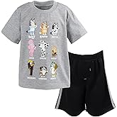 Bluey T-Shirt and Mesh Shorts Outfit Set Infant to Big Kid Sizes (12 Months - 10-12)