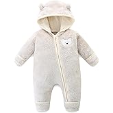 Babymine Baby Romper Infant Hooded Jumpsuit Long Sleeve Footed Onesie Outwear Outfits